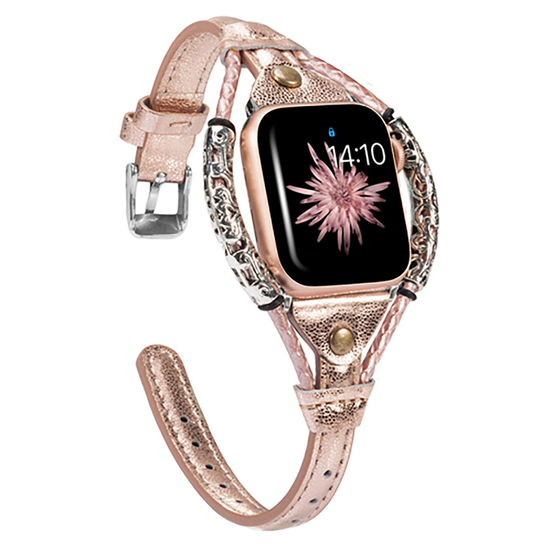 Smartwatch Luxury Watches For Women - Bracelet en cuir véritable pour Apple