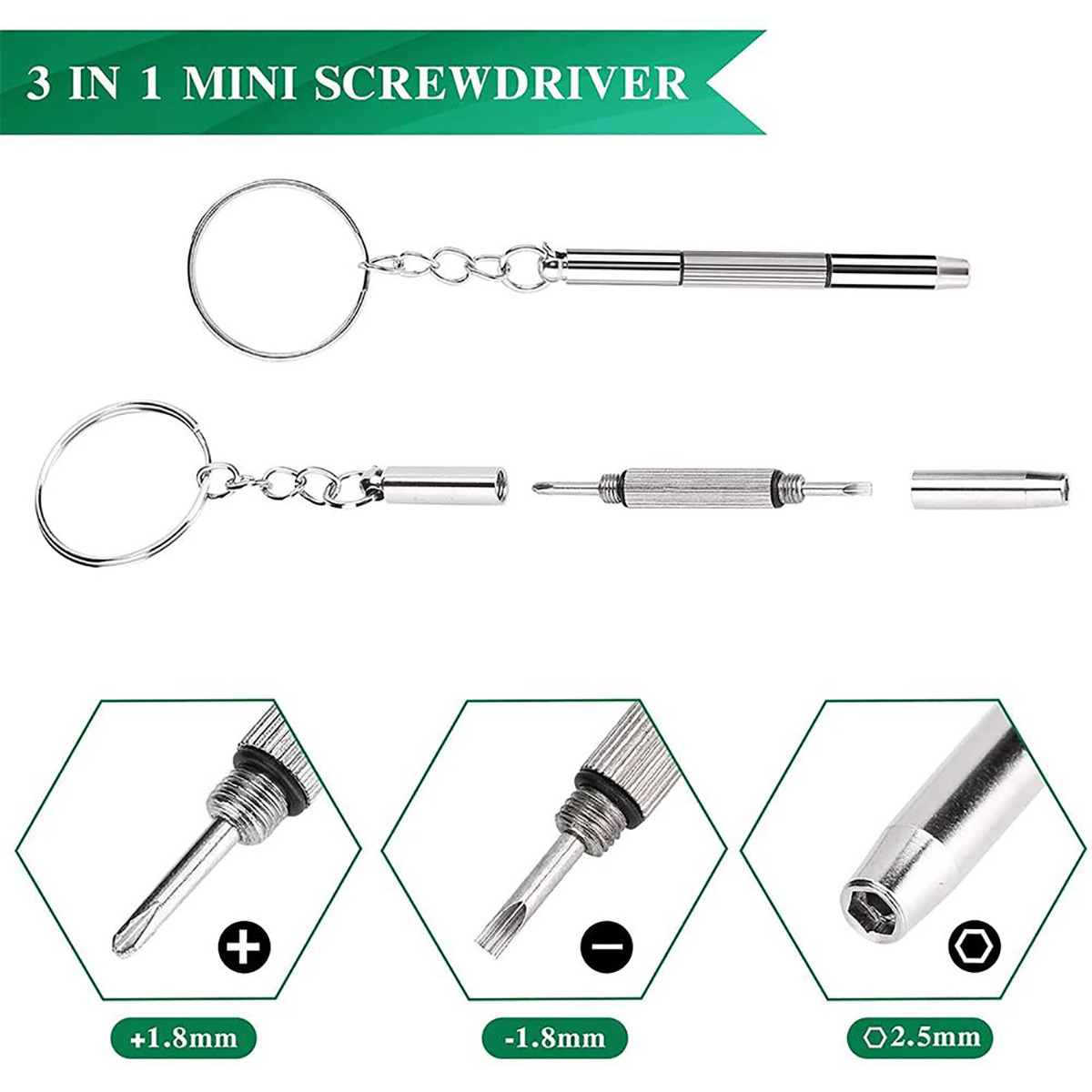 Watchmaker Screwdriver - Mini tournevis 3 en 1, 1/2/10