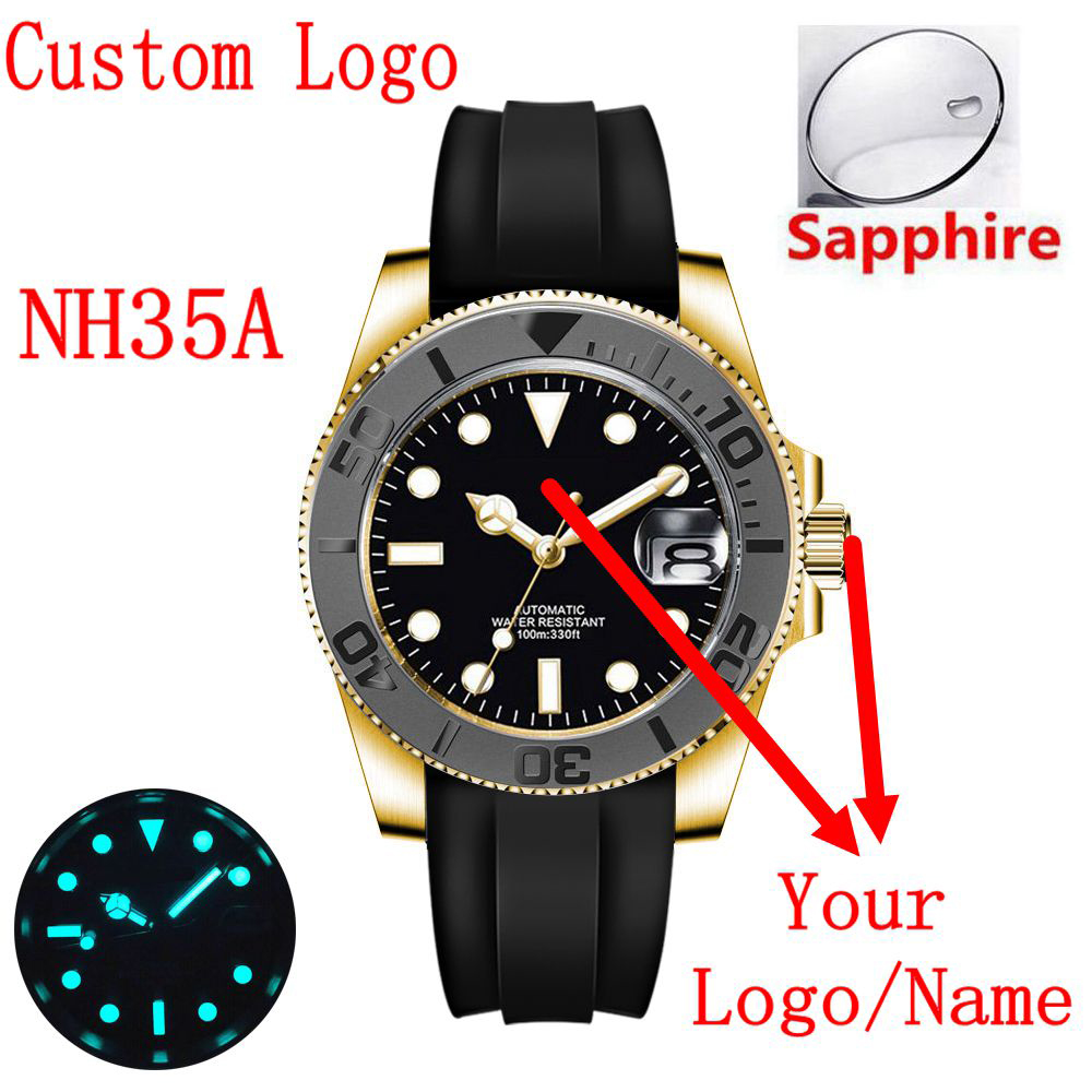 Luxury Ceramic Watch - Logo personnalisé 40mLuxury NH35/Miyota montre-bracelet mécanique