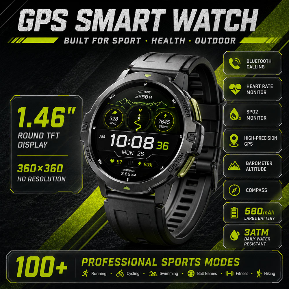 Timex Watches Smartwatch - Nouvelle Montre Connectée Militaire GPS Étanche