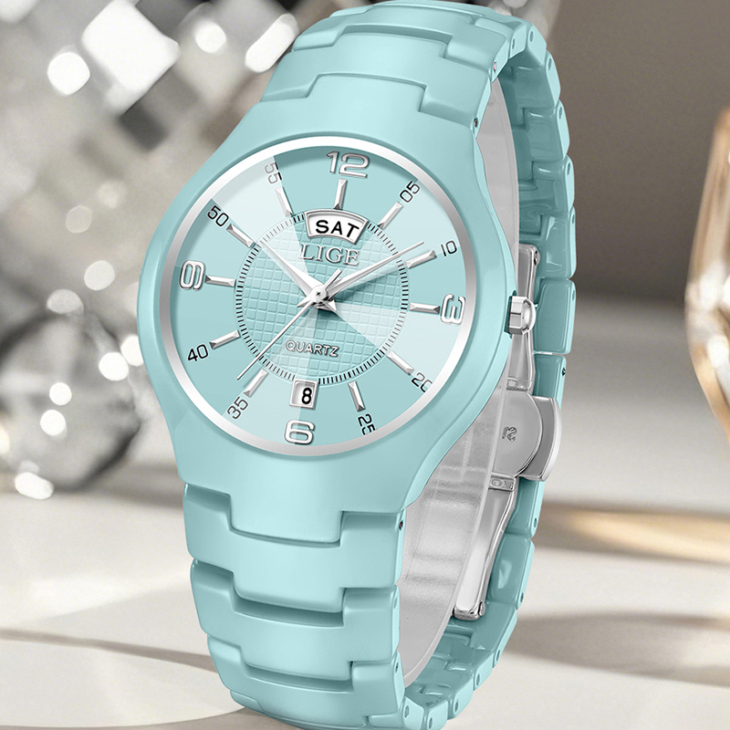 Luxury Ceramic Watch - Montre-bracelet LIGE pour femme, montre de