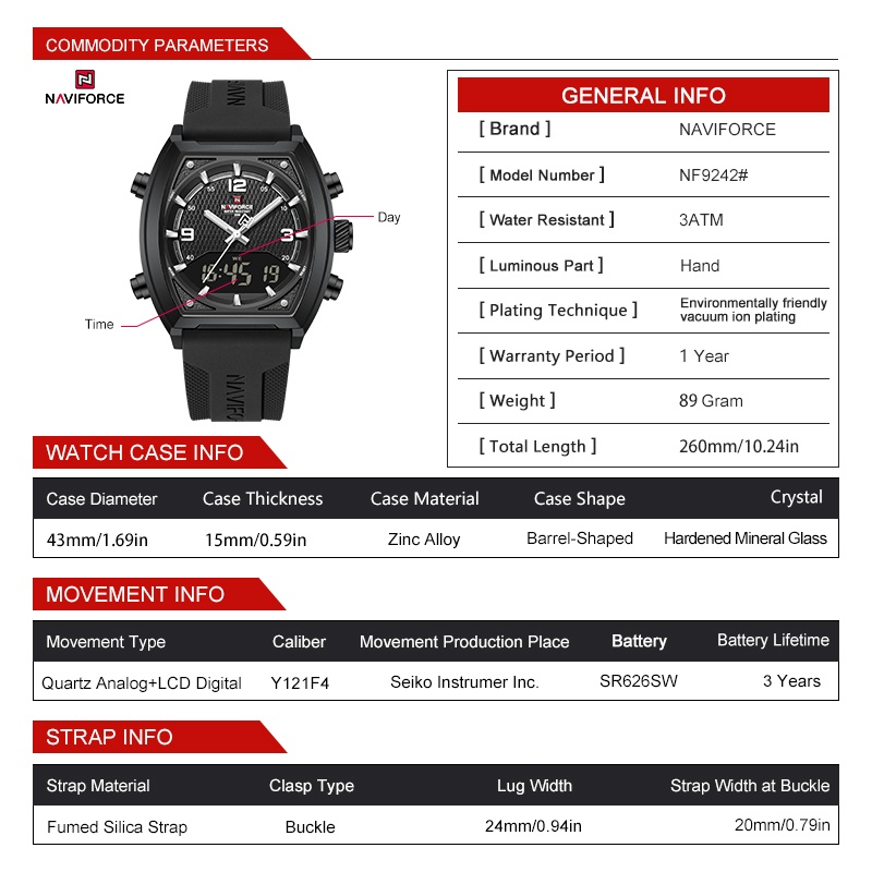 Montre NAVIFORCE pour homme, d - Analog Quartz Watch avis et prix