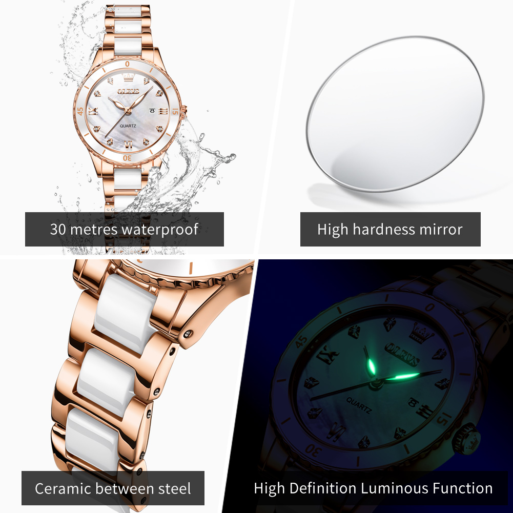 Montres à quartz OLEVS 9985 po - Luxury Ceramic Watch avis et prix