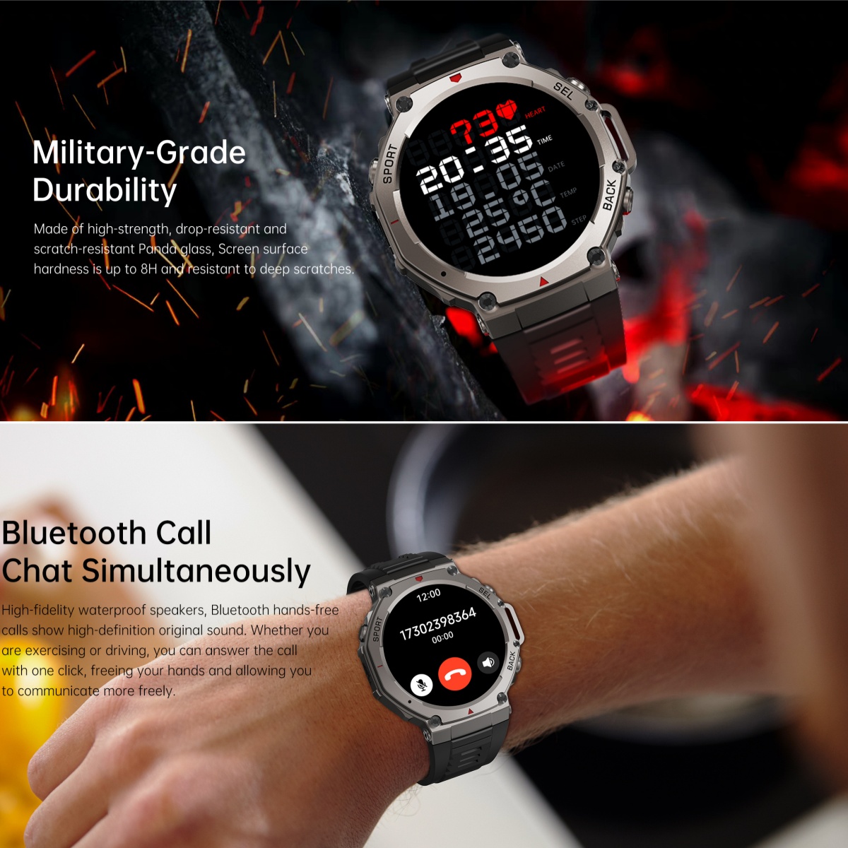 Montre intelligente militaire  - Watch Vs Smartwatch avis et prix