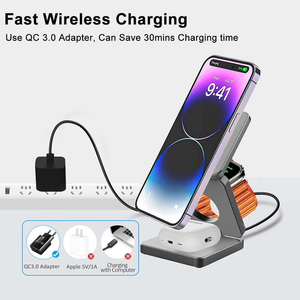 Chargeur sans fil 3 en 1, Stat - Smartwatch Apple Watch avis et prix