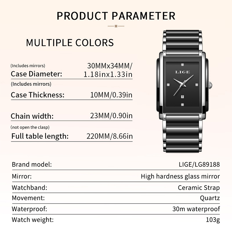 LIGE nouvelles femmes de luxe  - Luxury Ceramic Watch avis et prix