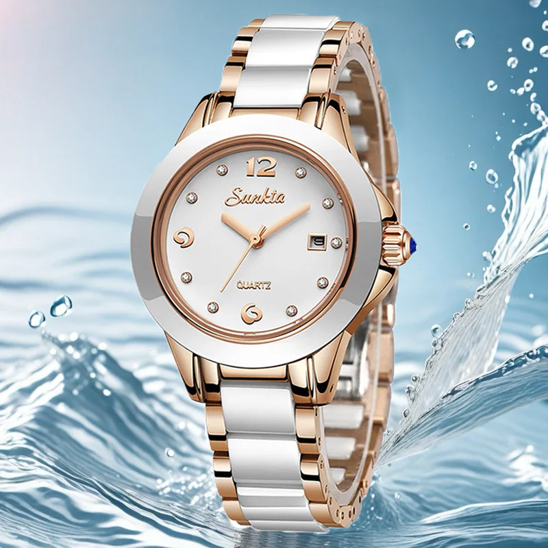 Sunkta mode Quartz pour Femme  - Luxury Ceramic Watch avis et prix