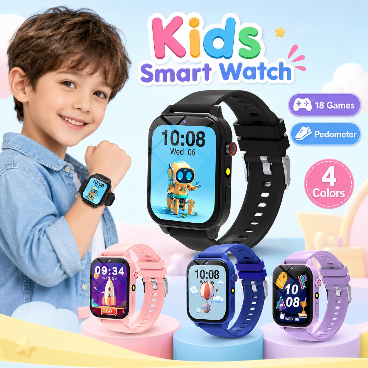 Montre connectée pour enfants, - Smartwatch Digital Watches For Boys avis et prix