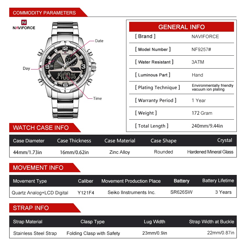 NAVIFORCE – montre à double af - Analog Quartz Watch avis et prix
