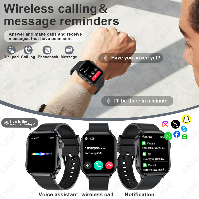 Montre connectée LIGE de marqu - Smartwatch Branded Watches For Women avis et prix